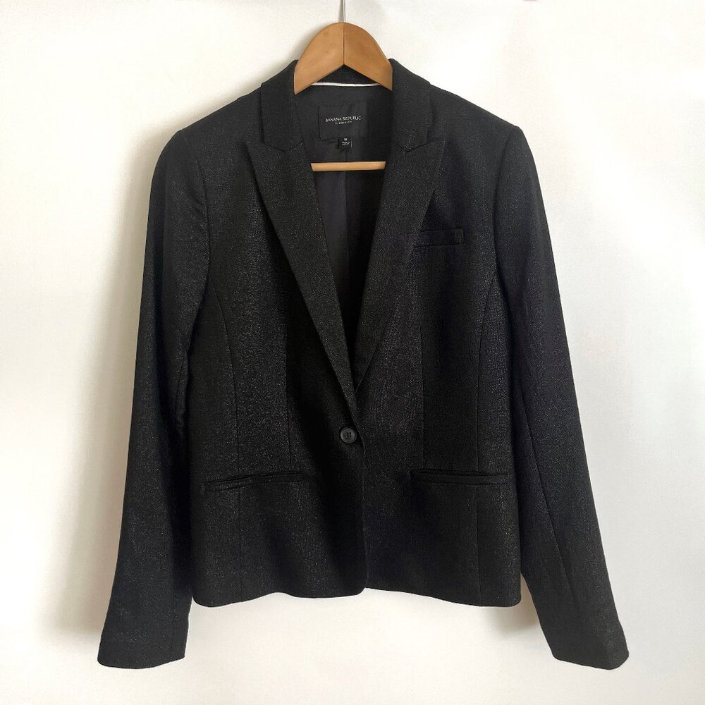 Banana Republic Womens Blazer Jacket Black Size 8